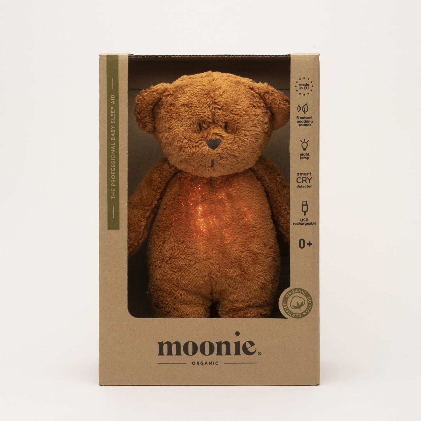 knuffel licht + geluid 2.0, beer, caramel - MOONIE