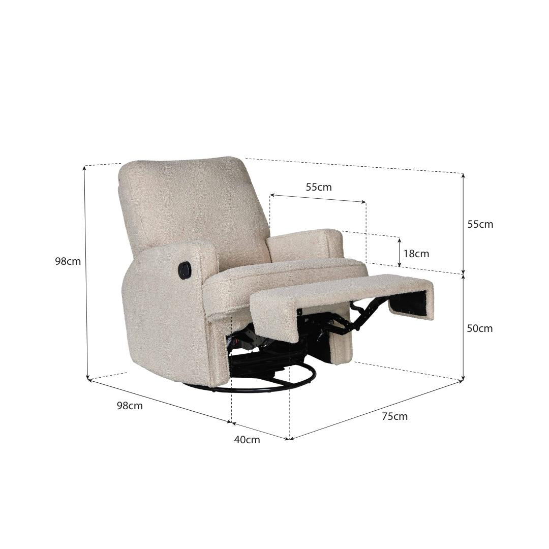 zetel swivel & glide, teddy taupe – QUAX