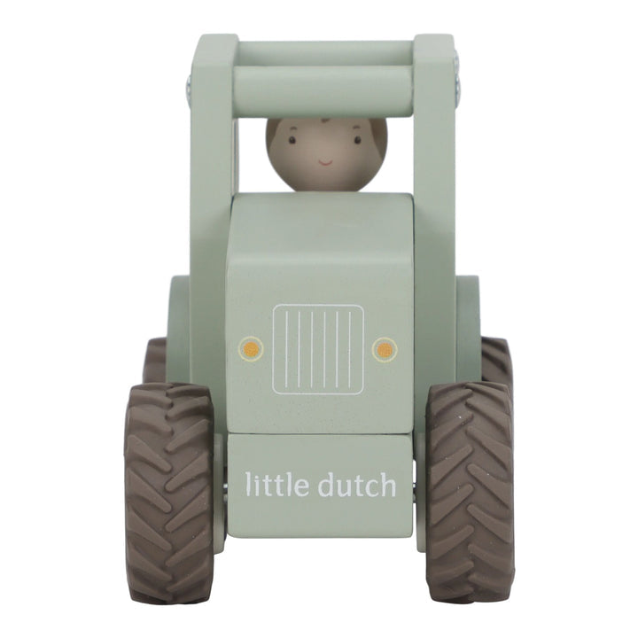 houten tractor, groen - LITTLE DUTCH