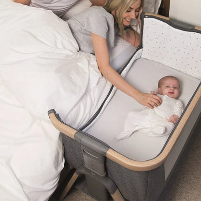 co-sleeper CoZee, oak/charcoal - TUTTI BAMBINI