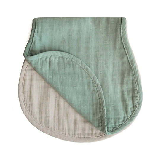 spuugdoek 2-pack, roman green/fog – MUSHIE