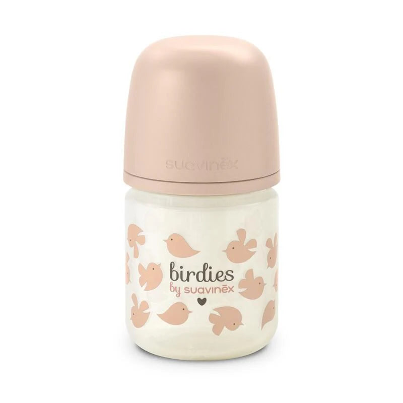 zuigfles glas sx pro s birdies, 120 ml, pink – SUAVINEX