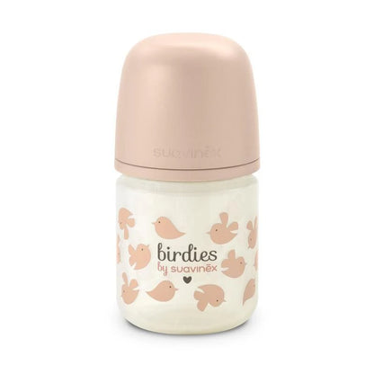 zuigfles glas sx pro s birdies, 120 ml, pink – SUAVINEX