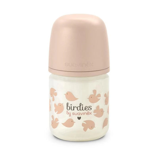zuigfles glas sx pro s birdies, 120 ml, pink – SUAVINEX