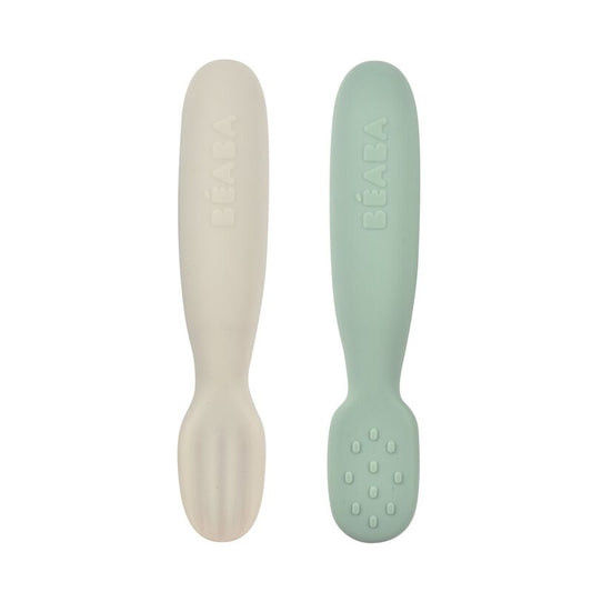 set pre-eetlepels, sage green/velvet grey – BEABA