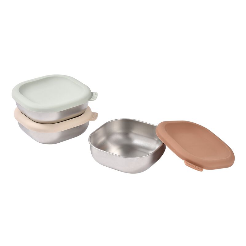 snackdoosjes inox, 3-pack, natural – BEABA