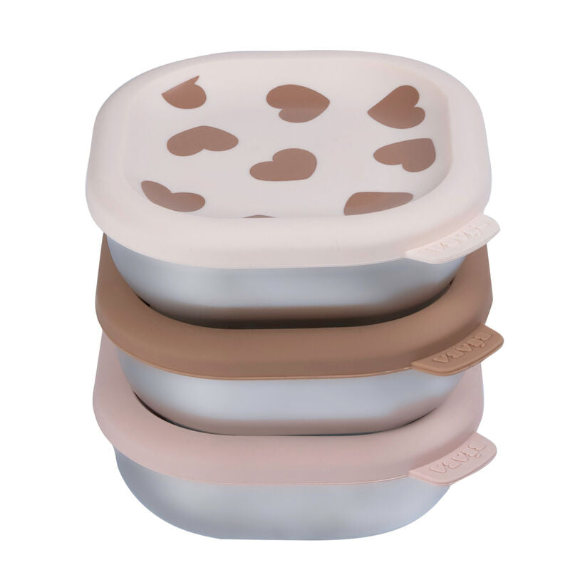 snackdoosjes inox, 3-pack, big love – BEABA