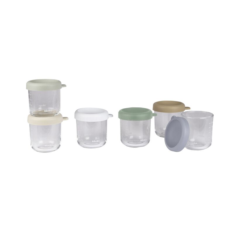 bewaarpotjes set glas, 6×250 ML, natural – BEABA