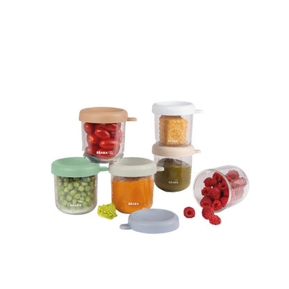 bewaarpotjes set glas, 6×250 ML, natural – BEABA