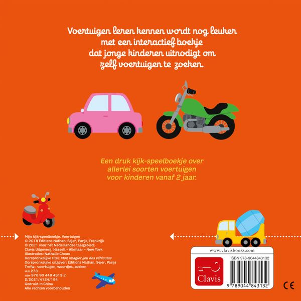 kijk-speelboekje, voertuigen - CLAVIS
