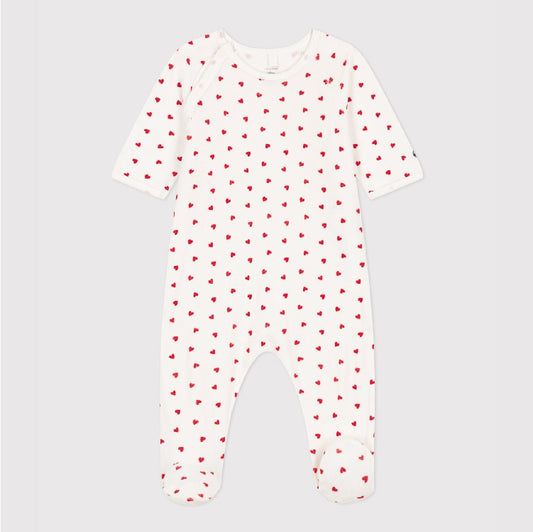 pyjama fluweel, hartjes - PETIT BATEAU