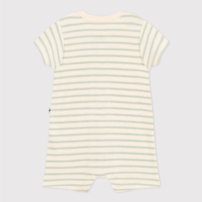jumpsuit badstof kort, gestreept herbier - PETIT BATEAU