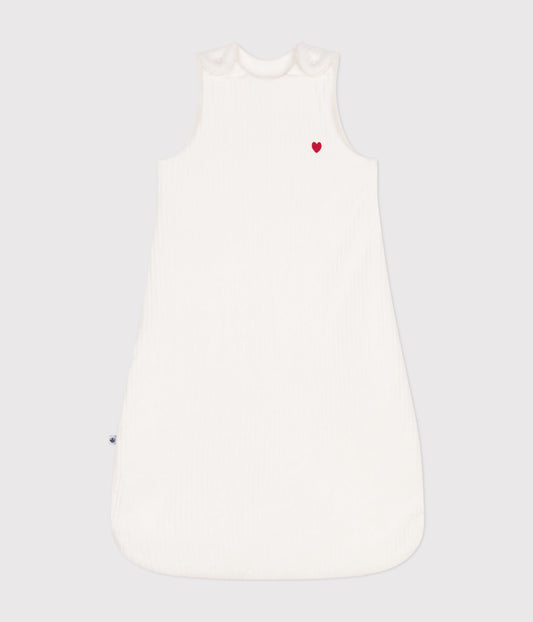 slaapzak fluweel hartje, 3 TOG, marshmallow – PETIT BATEAU