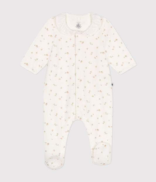 pyjama fluweel + kraagje, rozen - PETIT BATEAU