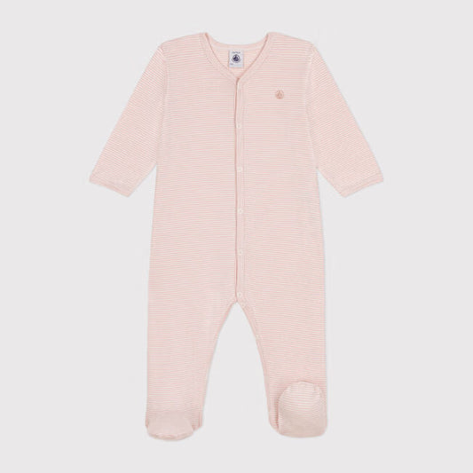 pyjama katoen, streep roze - PETIT BATEAU
