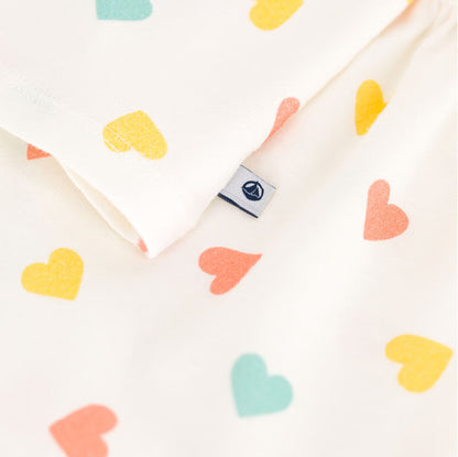 kinderpyjama katoen, zomerhartjes - PETIT BATEAU