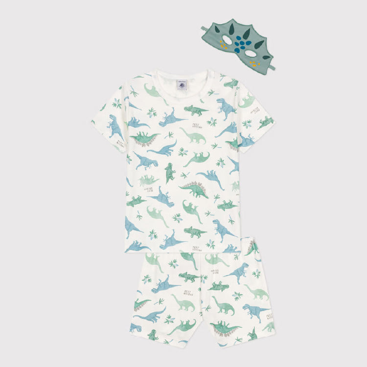 kinderpyjama katoen, dino's + masker - PETIT BATEAU