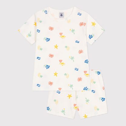 kinderpyjama katoen, zeeprint - PETIT BATEAU