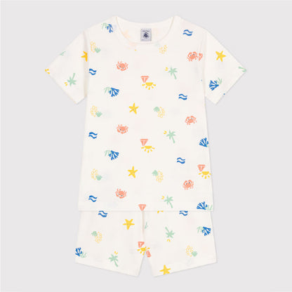 kinderpyjama katoen, zeeprint - PETIT BATEAU
