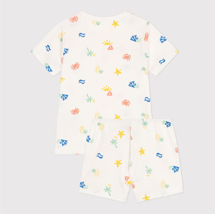 kinderpyjama katoen, zeeprint - PETIT BATEAU