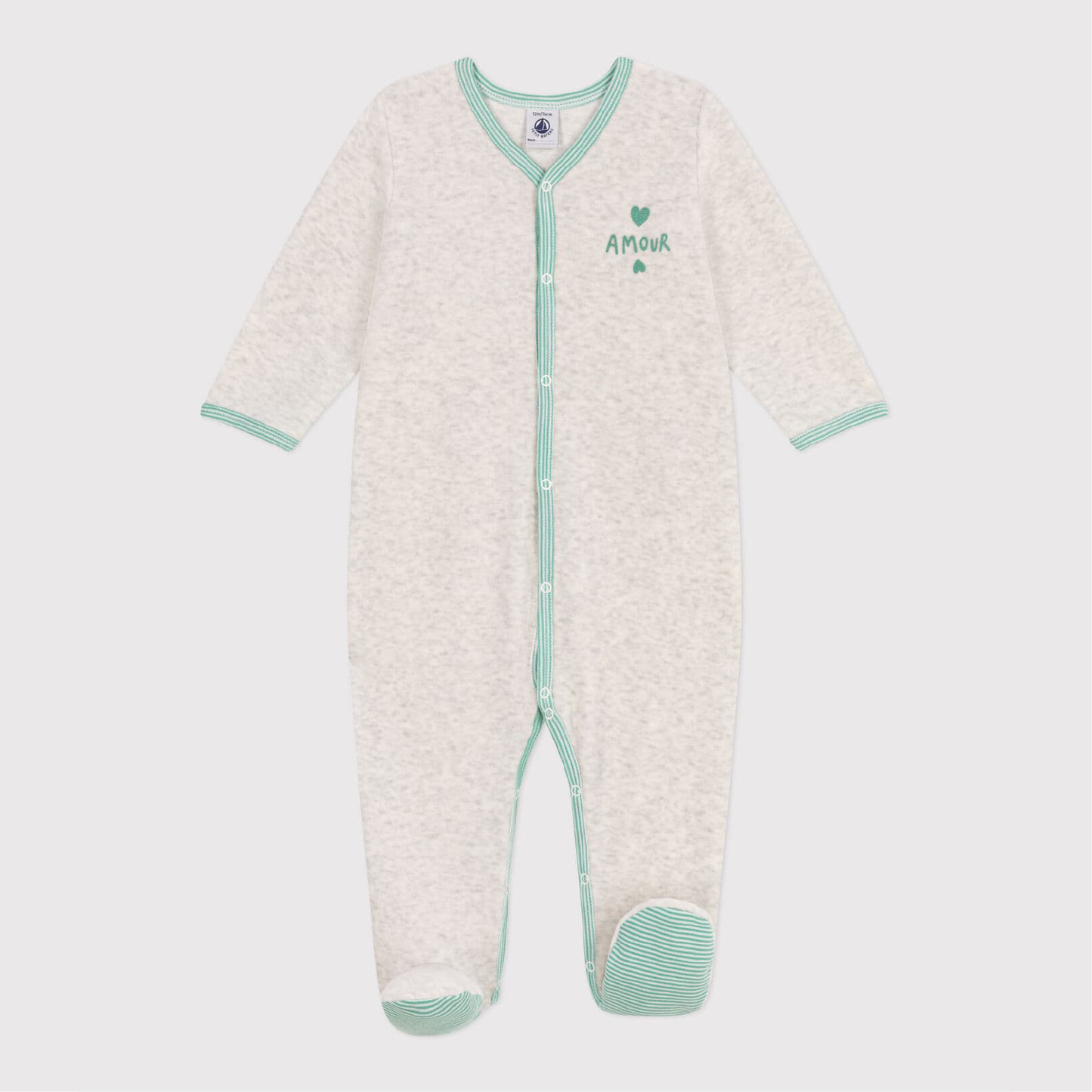 babypyjama fluweel, amour - PETIT BATEAU
