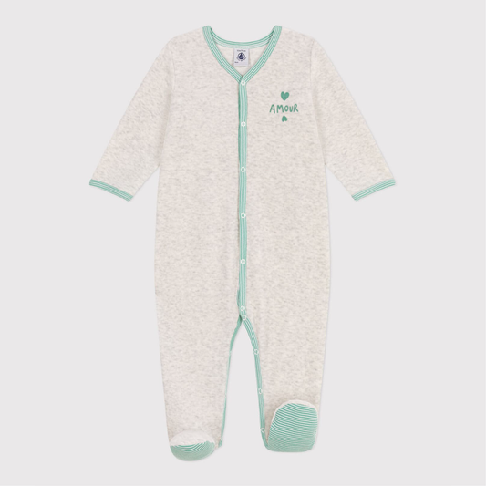 babypyjama fluweel, amour - PETIT BATEAU