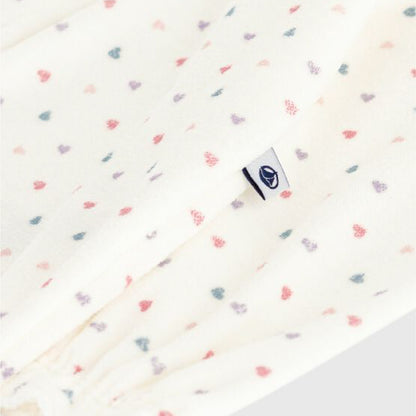 pyjama fluweel, kraag+hartjesprint - PETIT BATEAU