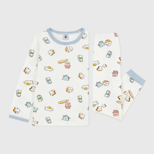 pyjama tubic, ontbijtprint - PETIT BATEAU