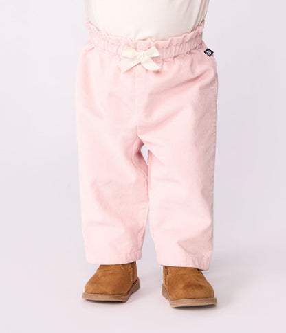 broek fluweel, roze - PETIT BATEAU