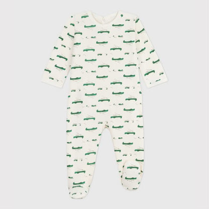 pyjama geruwde fleece, krokoprint - PETIT BATEAU
