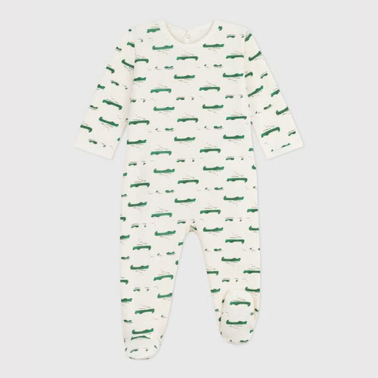 pyjama geruwde fleece, krokoprint - PETIT BATEAU