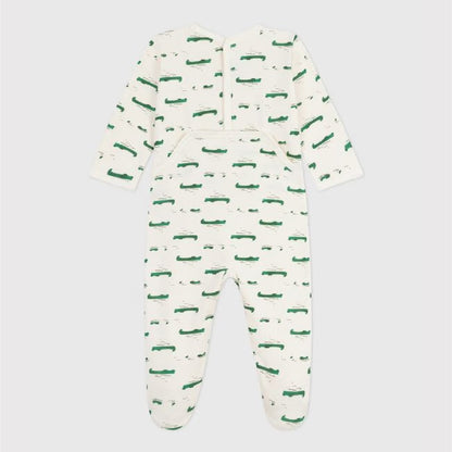 pyjama geruwde fleece, krokoprint - PETIT BATEAU