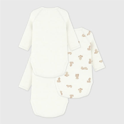 body lange mouw, 3-pack, beertjes - PETIT BATEAU
