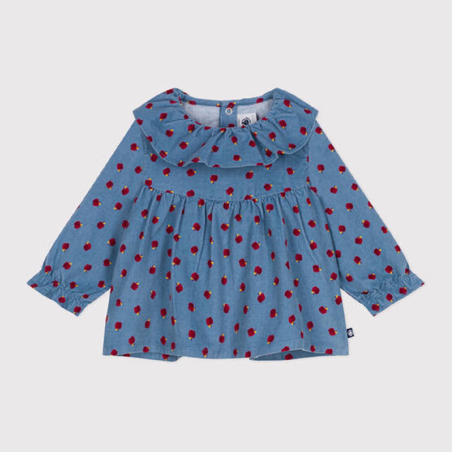 blouse fluweel, appelprint - PETIT BATEAU