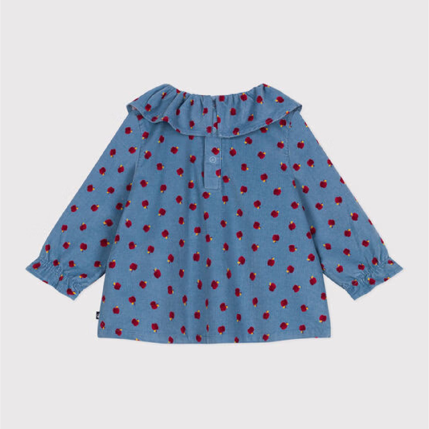 blouse fluweel, appelprint - PETIT BATEAU