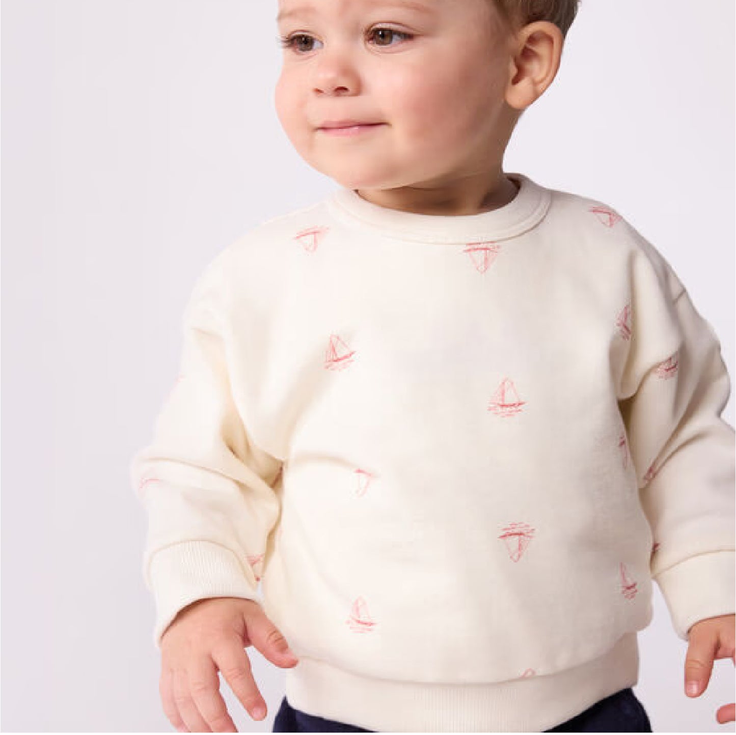 sweater katoen, bootprint - PETIT BATEAU