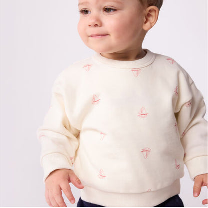 sweater katoen, bootprint - PETIT BATEAU
