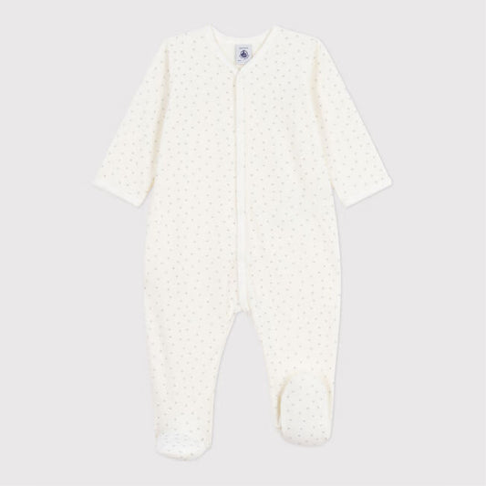 pyjama fluweel hartprint, grey  - PETIT BATEAU
