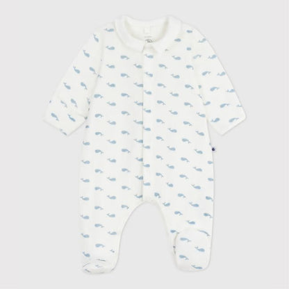 pyjama fluweel kraag, walvis - PETIT BATEAU