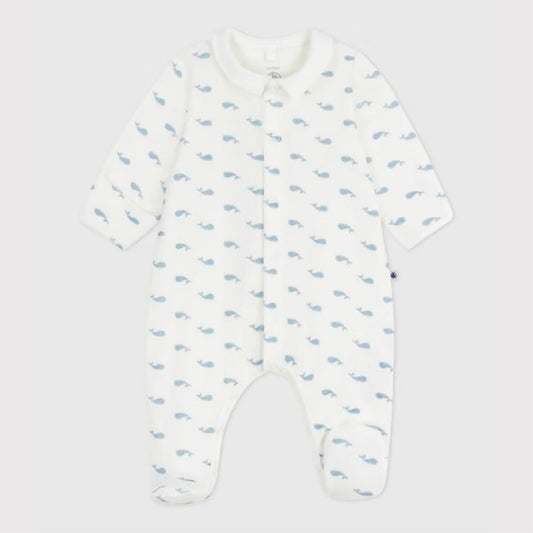 pyjama fluweel kraag, walvis - PETIT BATEAU