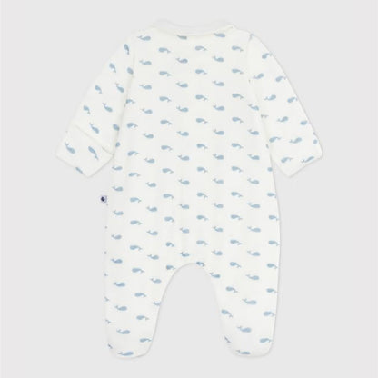 pyjama fluweel kraag, walvis - PETIT BATEAU