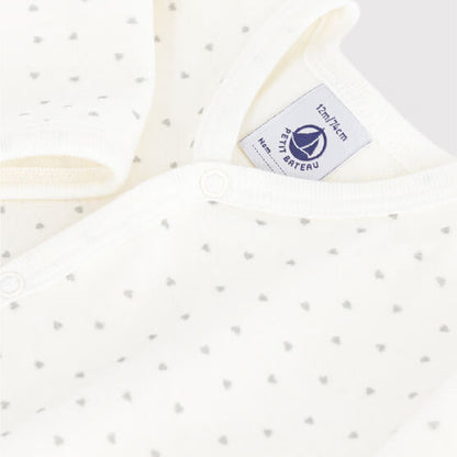 pyjama fluweel hartprint, grey  - PETIT BATEAU