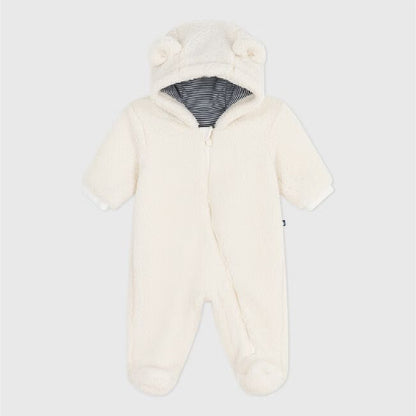 buitenpak met oortjes sherpa, milk - PETIT BATEAU