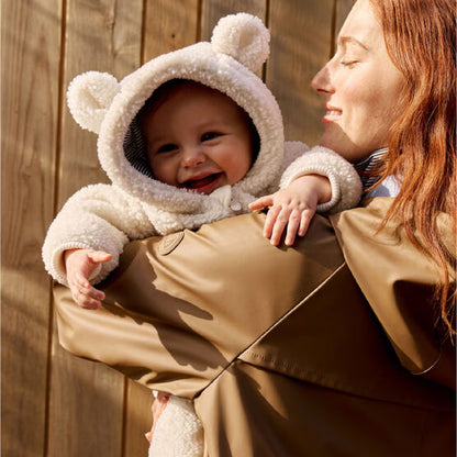 buitenpak met oortjes sherpa, milk - PETIT BATEAU