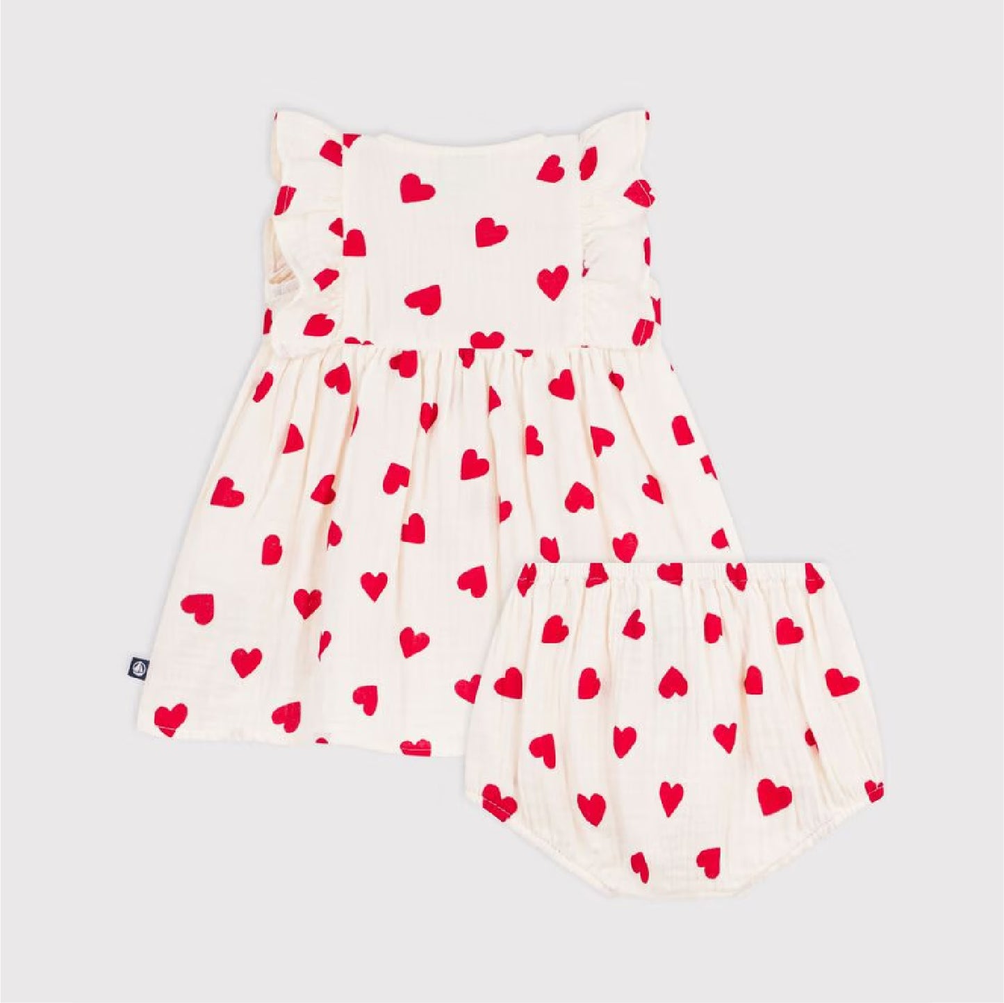 kleedje + bloomer, hartjesprint - PETIT BATEAU