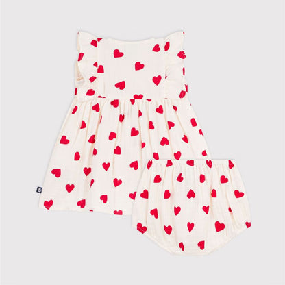 kleedje + bloomer, hartjesprint - PETIT BATEAU