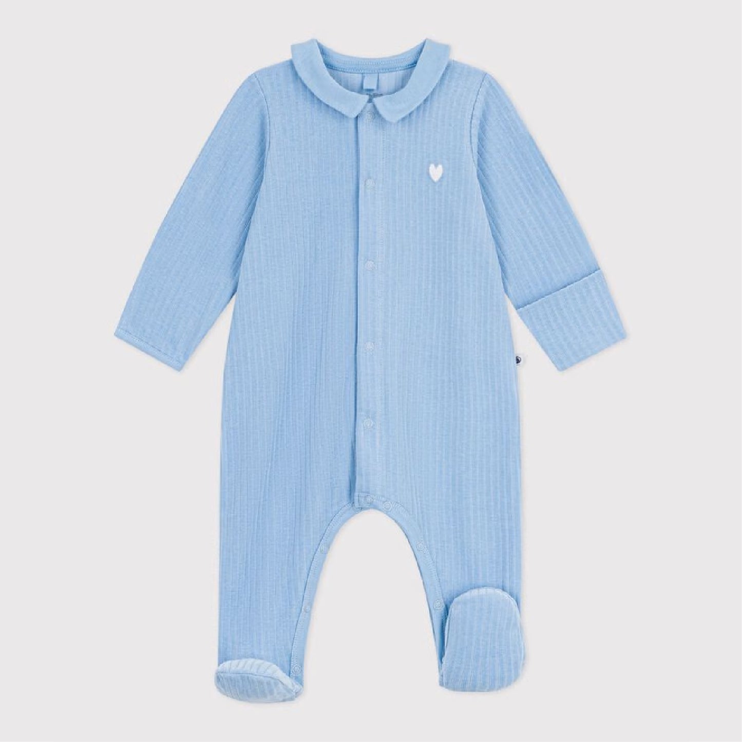 pyjama fluweel, blauw - PETIT BATEAU
