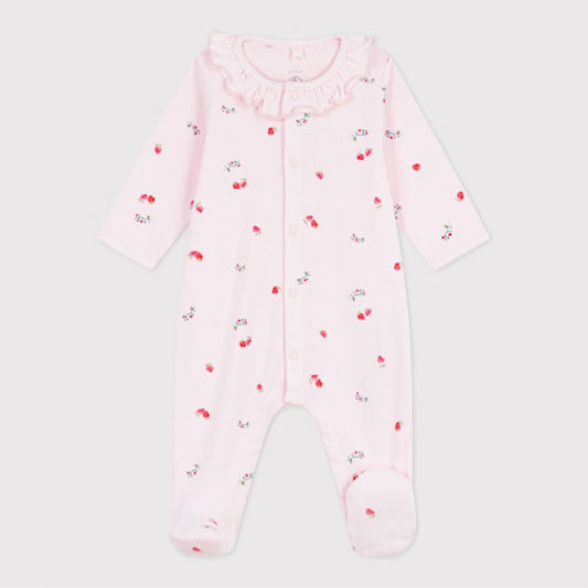 pyjama katoen, aardbeiprint - PETIT BATEAU