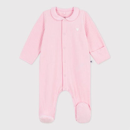 pyjama fluweel, roze - PETIT BATEAU