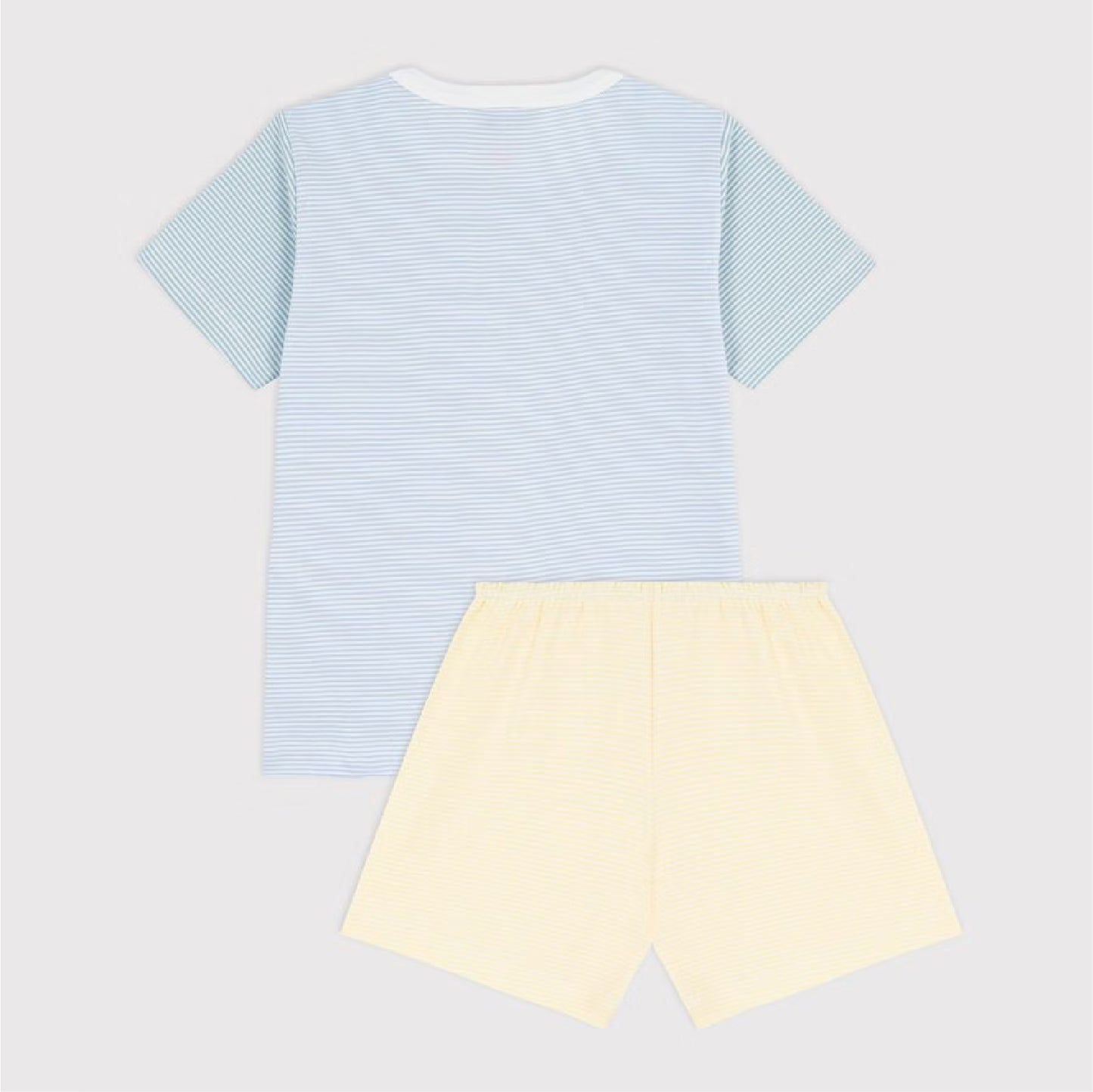 kinderpyjama katoen strepen, blauw/geel - PETIT BATEAU